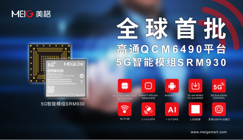 全球首批 | 美格智能正式发布基于高通QCM6490平台5G高算力智能模组SRM930