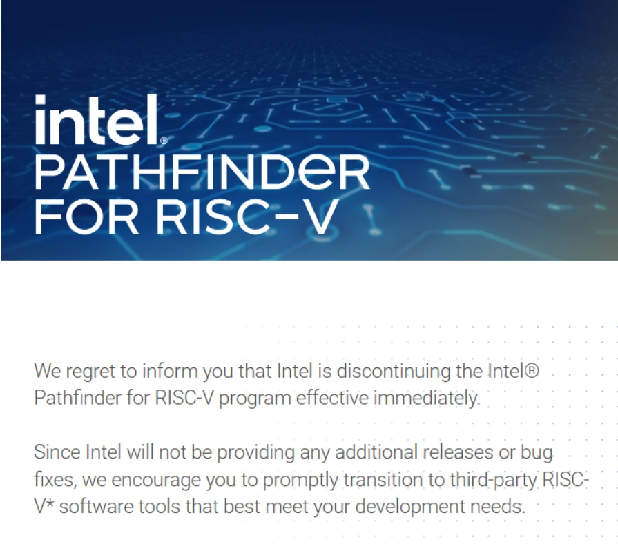 英特尔 Q4 业绩大跌，宣布砍掉 Pathfinder for RISC-V 项目和网络交换机业务