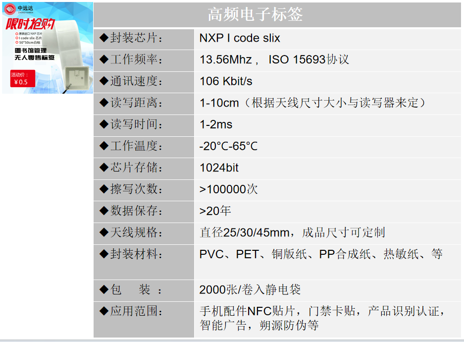 RFID高频I code slix图书馆白标