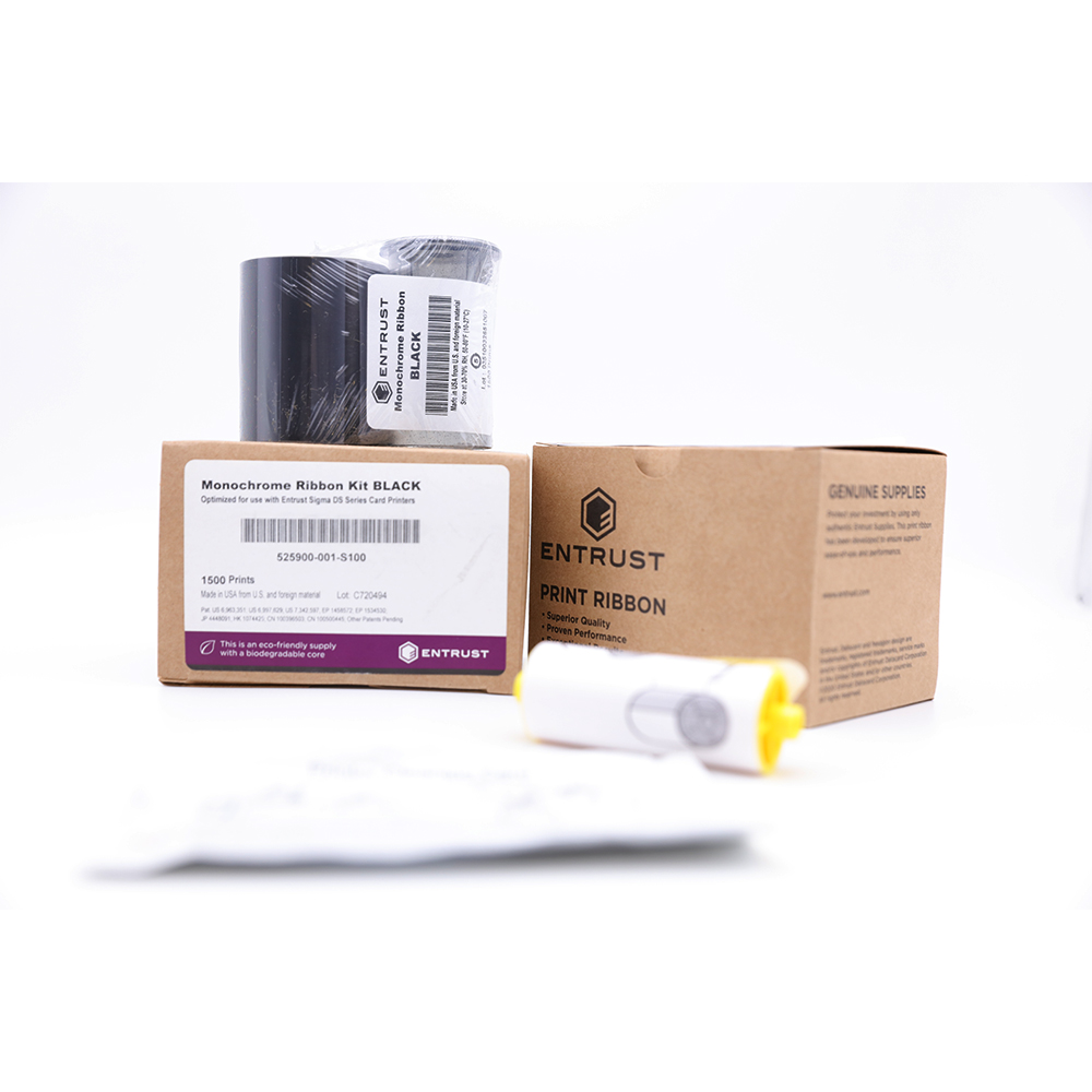 Entrust Sigma DS1/DS2/DS3证卡打印机原装黑色带525900-001-S100 1500面/卷 